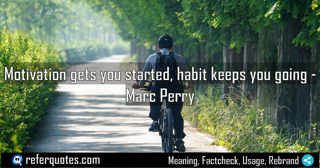 Motivation gets you started habit keeps you going Meaning Factcheck Usage