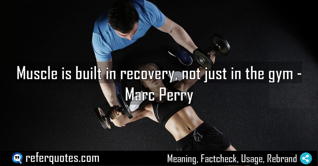 Muscle is built in recovery not just in Meaning Factcheck Usage