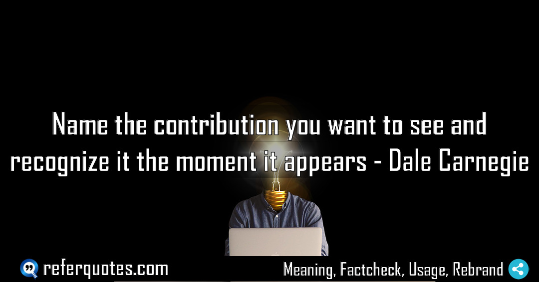 Name the contribution you want to see and Meaning Factcheck Usage