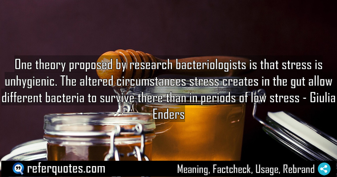 One theory proposed by research bacteriologists is that Meaning Factcheck Usage