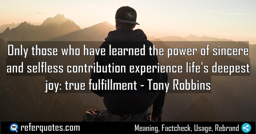 Only those who have learned the power of Meaning Factcheck Usage