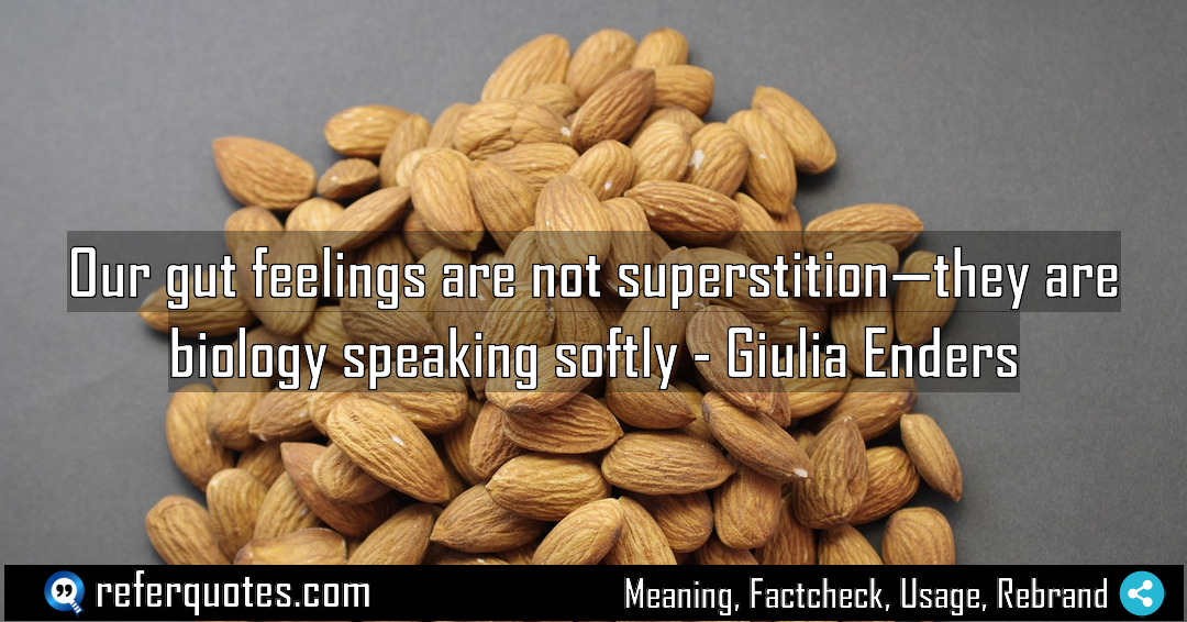 Our gut feelings are not superstition they are Meaning Factcheck Usage