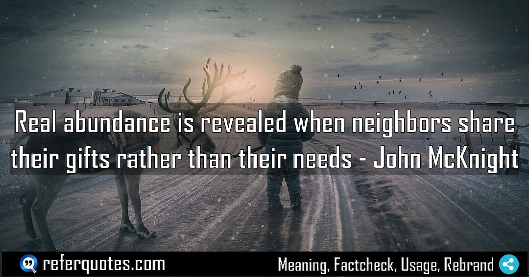 Real abundance is revealed when neighbors share their Meaning Factcheck Usage