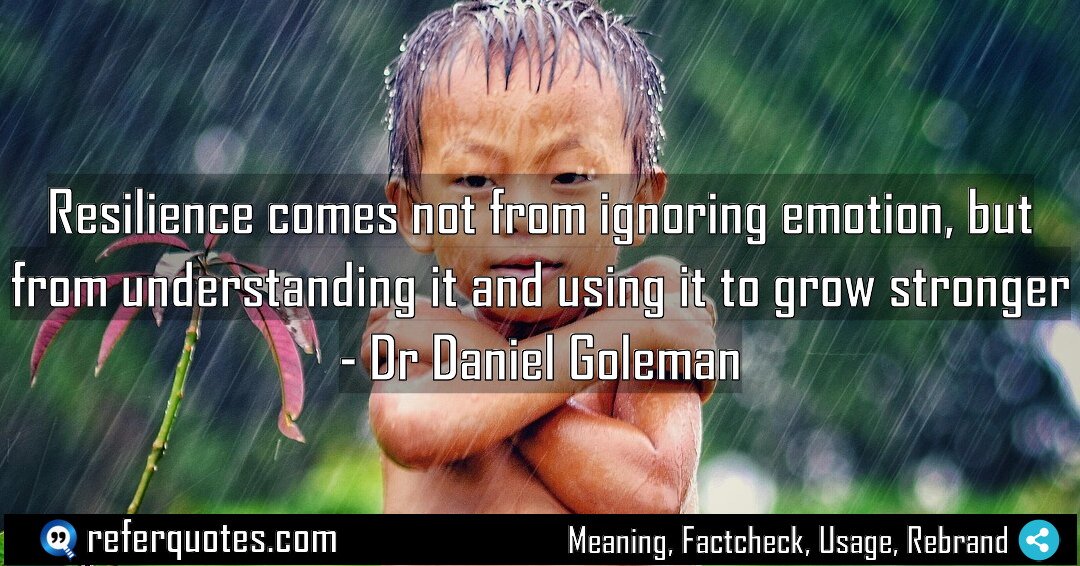 Resilience comes not from ignoring emotion but from Meaning Factcheck Usage