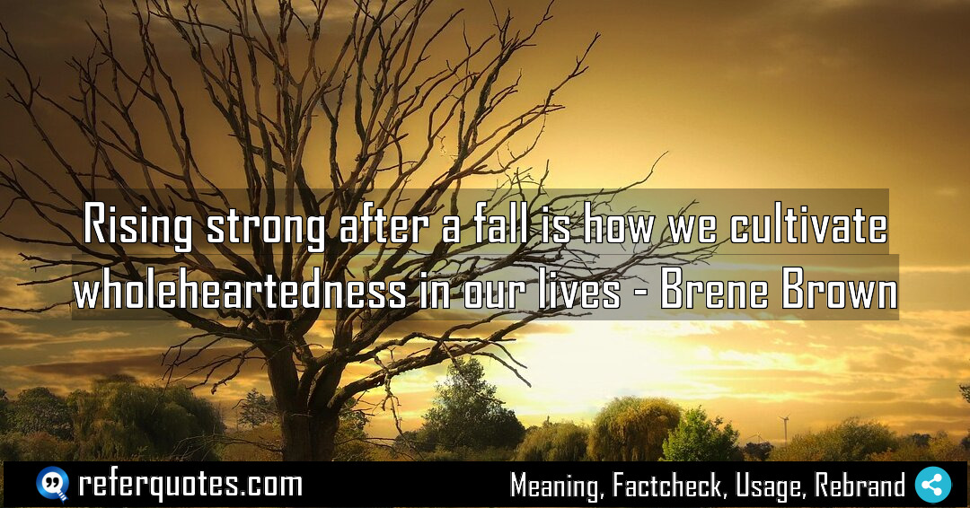 Rising strong after a fall is how we Meaning Factcheck Usage