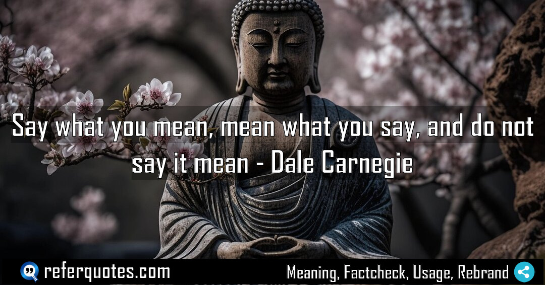 Say what you mean mean what you say Meaning Factcheck Usage
