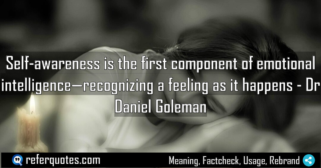 Self awareness is the first component of emotional Meaning Factcheck Usage