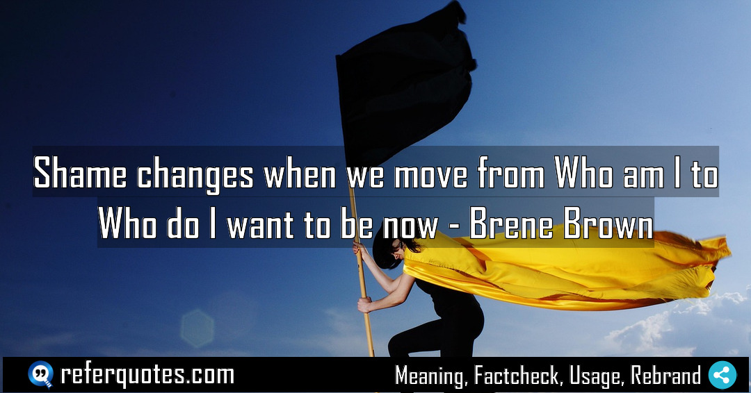Shame changes when we move from Who am Meaning Factcheck Usage