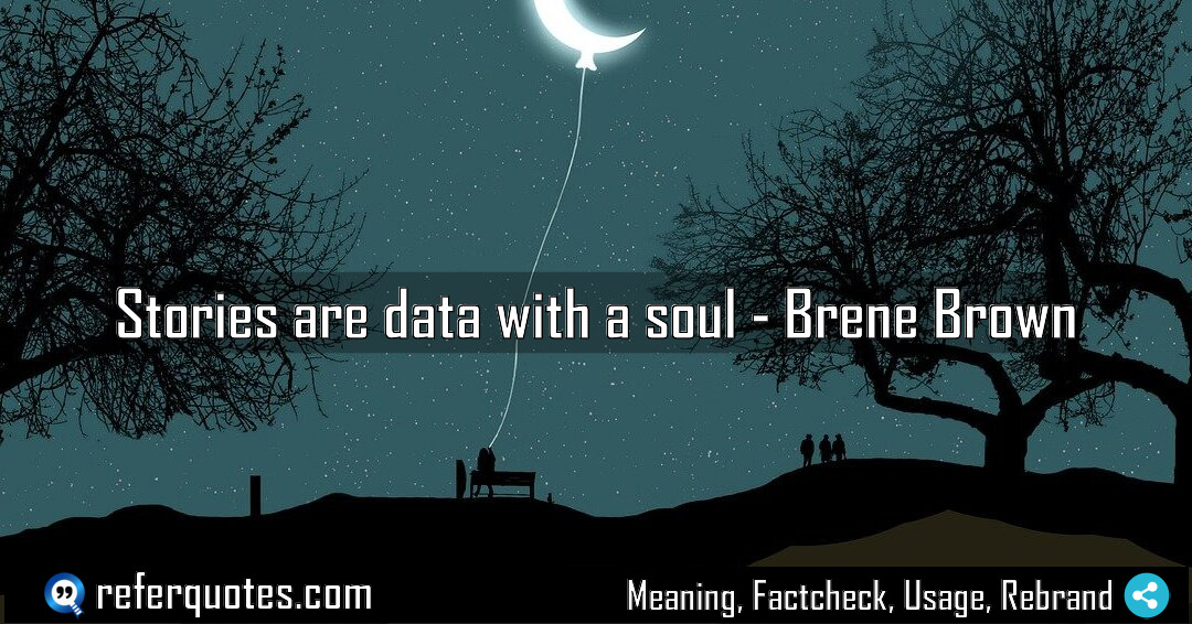 Stories are data with a soul Meaning Factcheck Usage