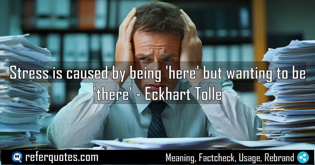 Stress is caused by being here but wanting Meaning Factcheck Usage