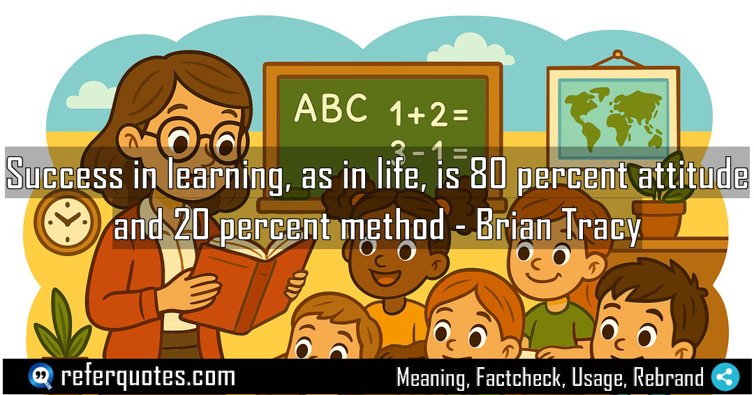 Success in learning as in life is 80 Meaning Factcheck Usage