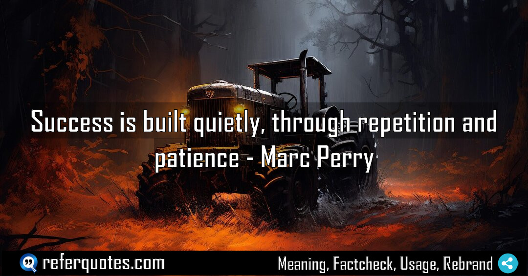 Success is built quietly through repetition and patience Meaning Factcheck Usage
