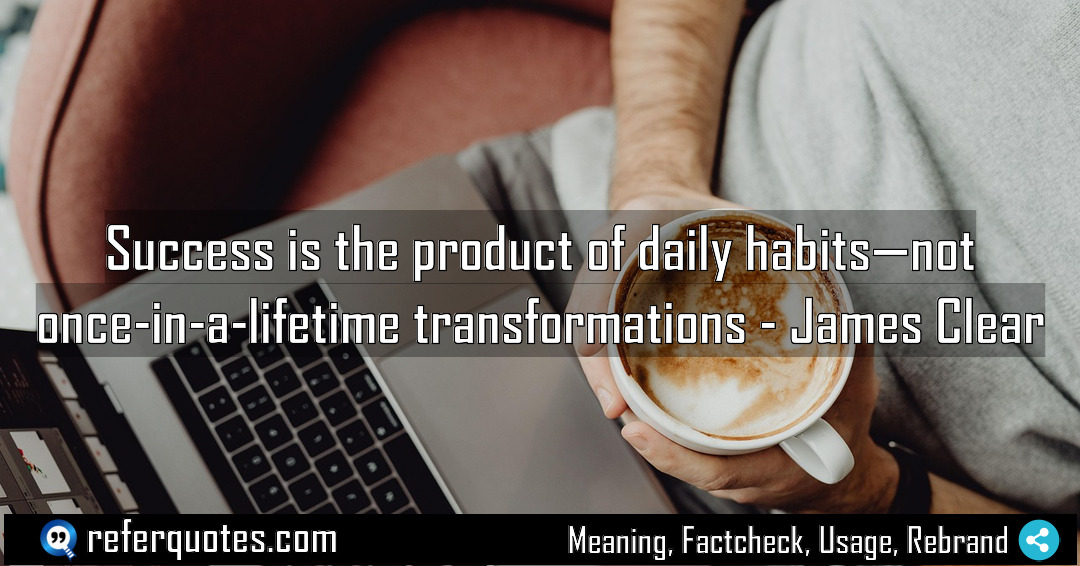 Success is the product of daily habits not Meaning Factcheck Usage