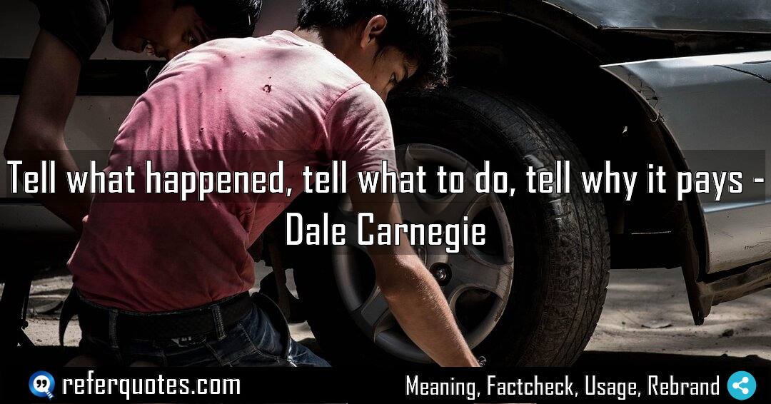 Tell what happened tell what to do tell Meaning Factcheck Usage