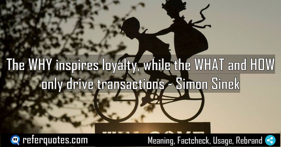 The WHY inspires loyalty while the WHAT and Meaning Factcheck Usage