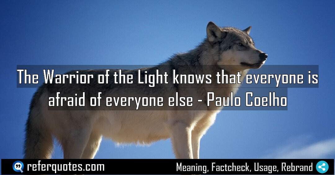 The Warrior of the Light knows that everyone Meaning Factcheck Usage