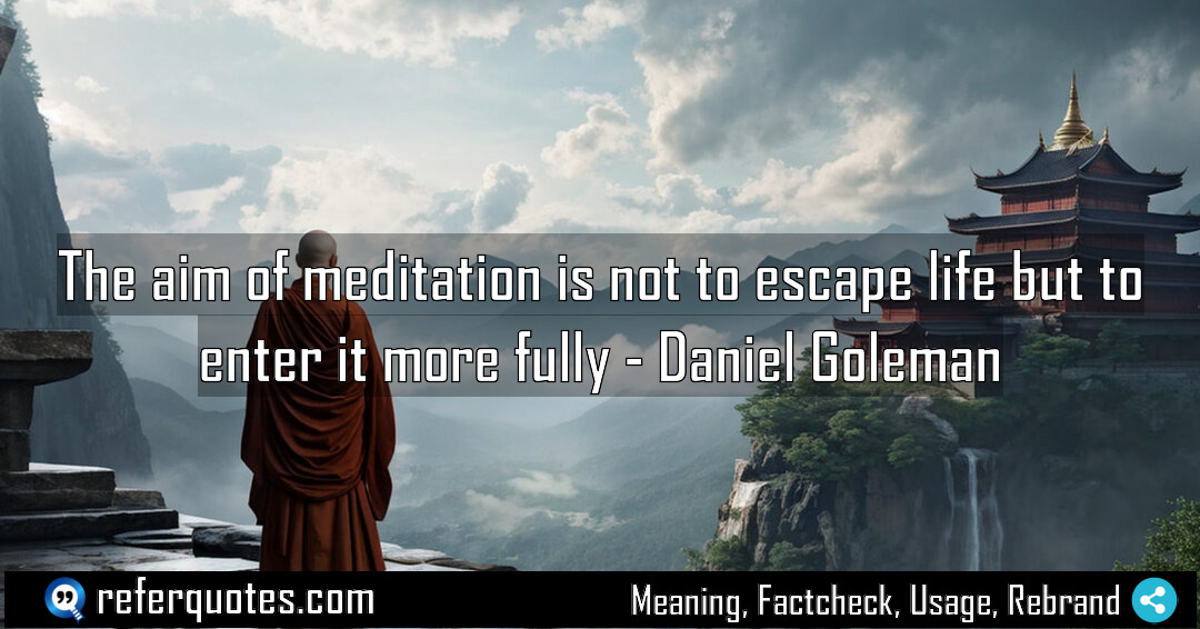 The aim of meditation is not to escape Meaning Factcheck Usage