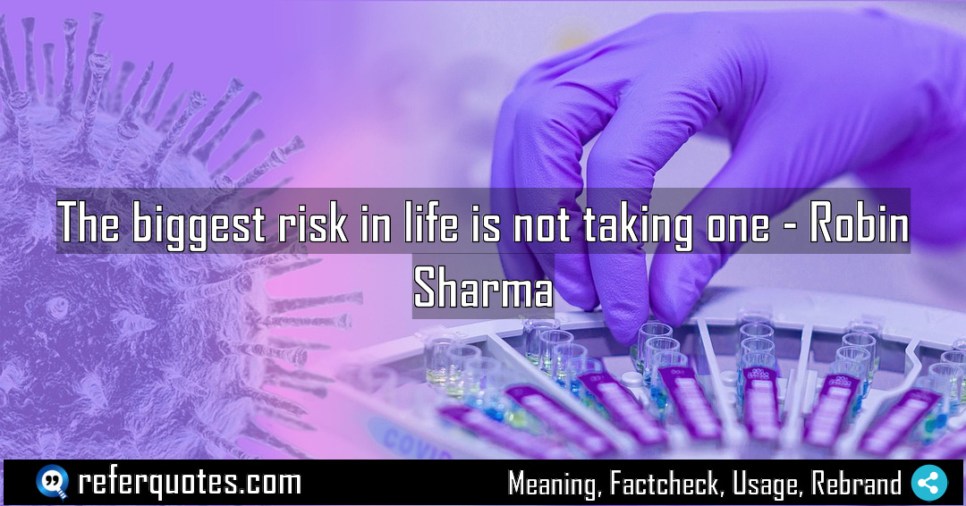 The biggest risk in life is not taking Meaning Factcheck Usage
