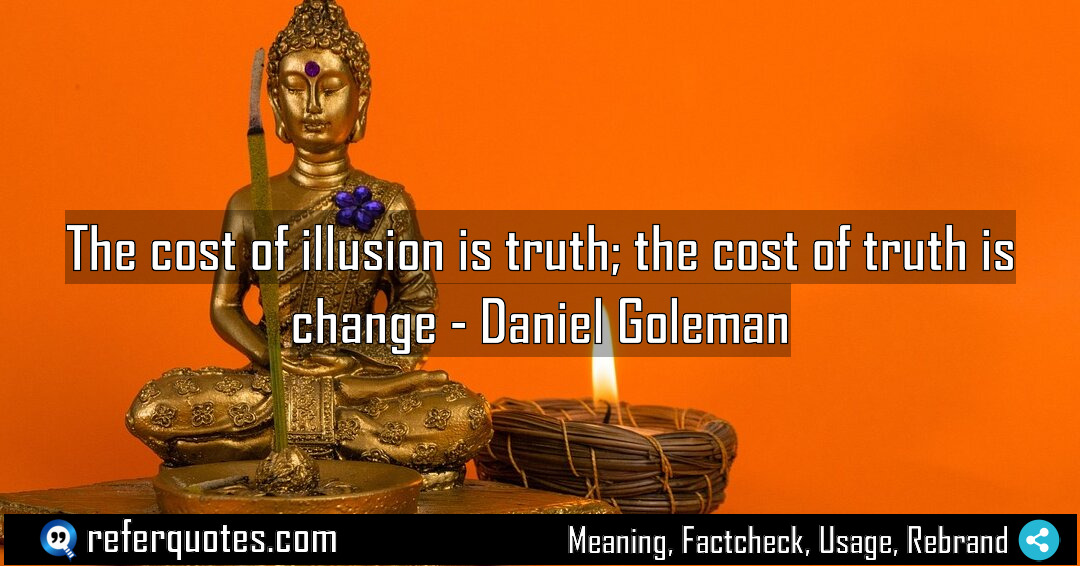 The cost of illusion is truth the cost Meaning Factcheck Usage