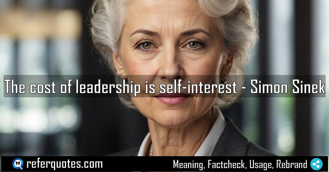 The cost of leadership is self interest Meaning Factcheck Usage