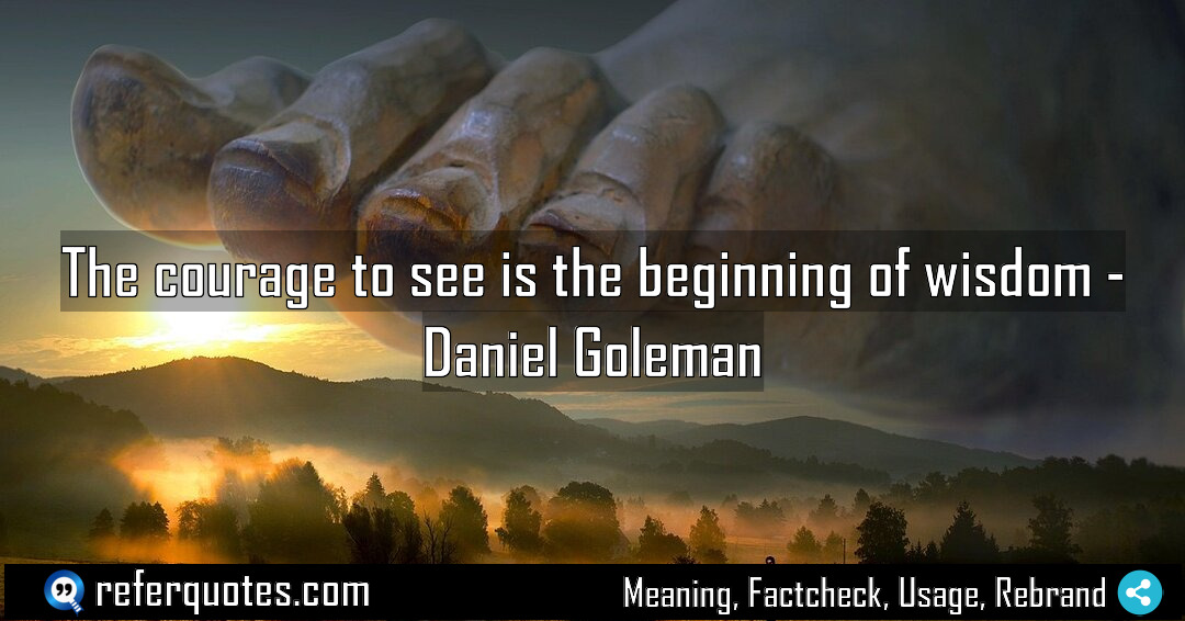 The courage to see is the beginning of Meaning Factcheck Usage