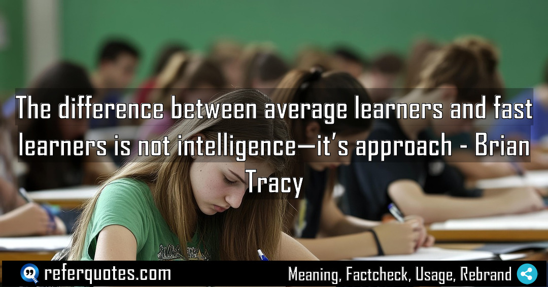 The difference between average learners and fast learners Meaning Factcheck Usage
