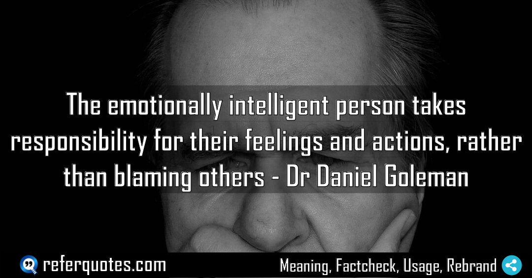 The emotionally intelligent person takes responsibility for their Meaning Factcheck Usage