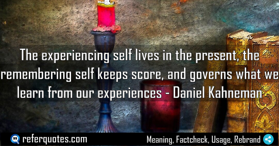 The experiencing self lives in the present the Meaning Factcheck Usage