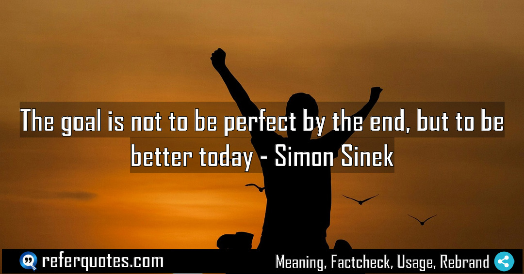 The goal is not to be perfect by Meaning Factcheck Usage