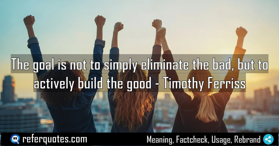 The goal is not to simply eliminate the Meaning Factcheck Usage
