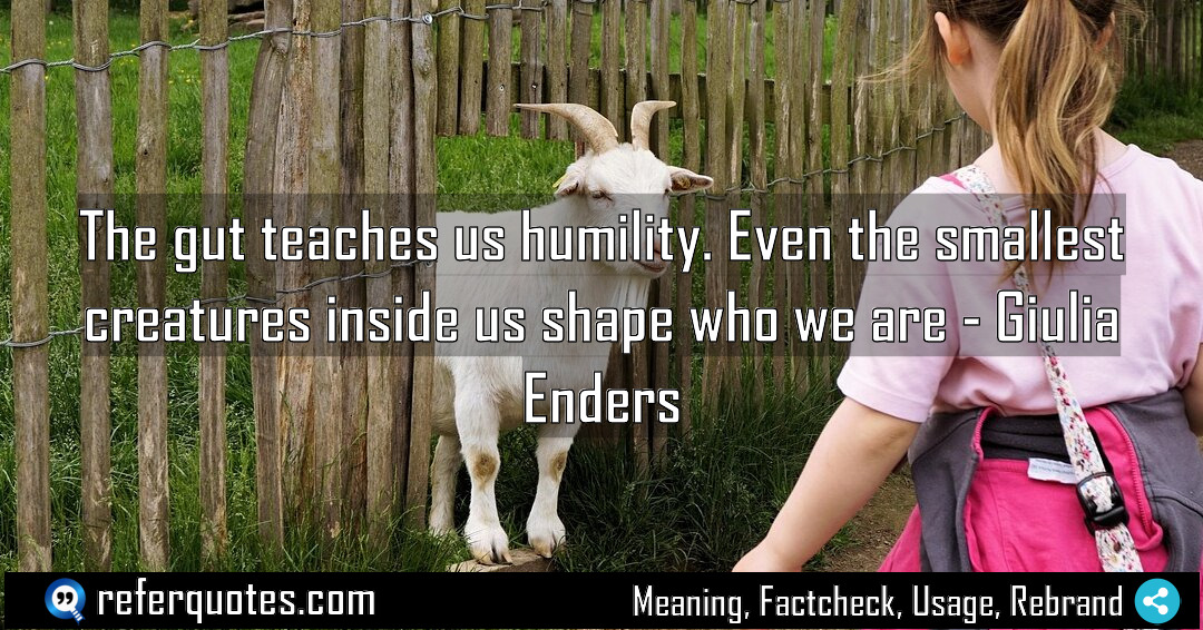 The gut teaches us humility Even the smallest Meaning Factcheck Usage