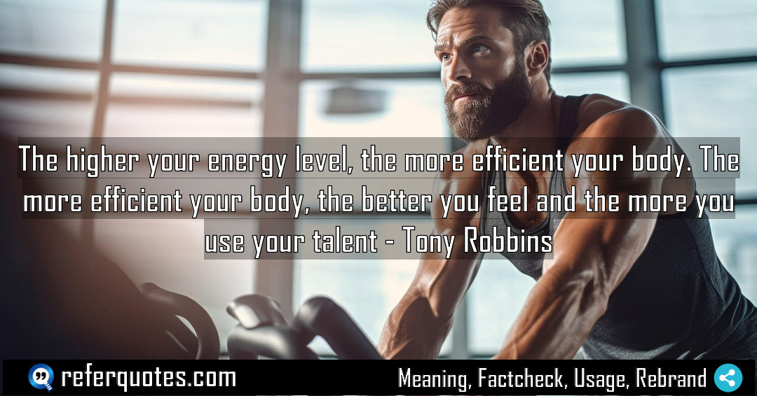 The higher your energy level the more efficient Meaning Factcheck Usage