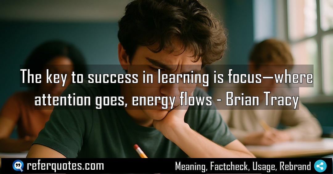 The key to success in learning is focus Meaning Factcheck Usage