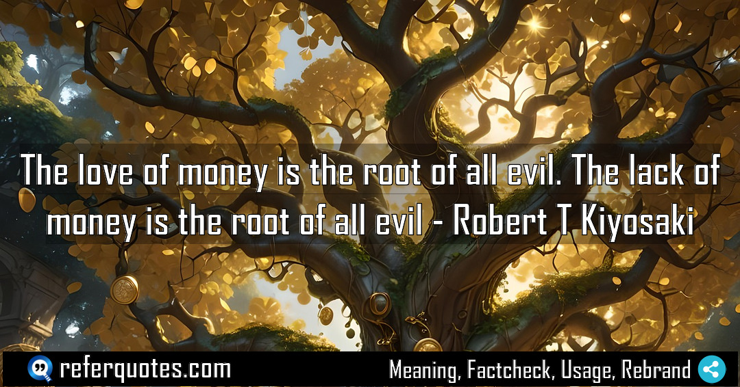 The love of money is the root of Meaning Factcheck Usage