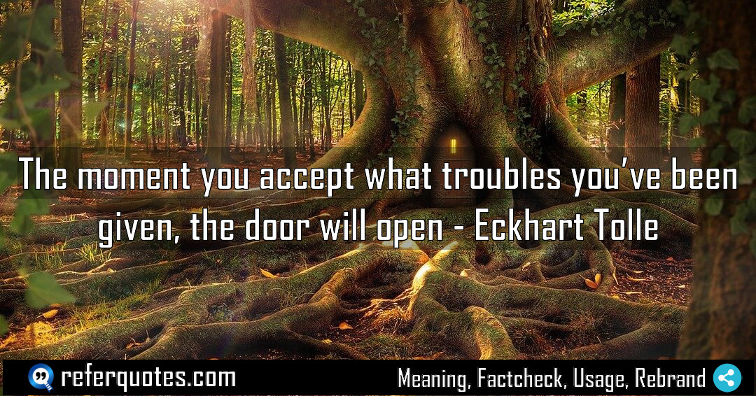 The moment you accept what troubles you ve Meaning Factcheck Usage