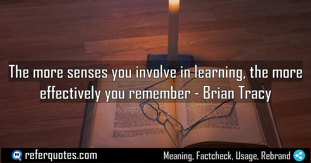 The more senses you involve in learning the Meaning Factcheck Usage