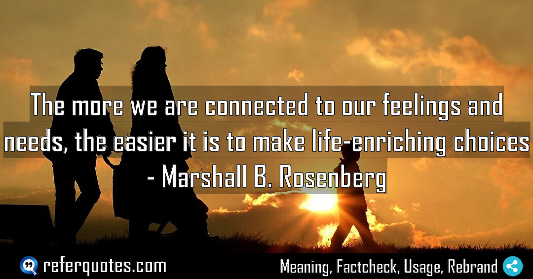 The more we are connected to our feelings Meaning Factcheck Usage