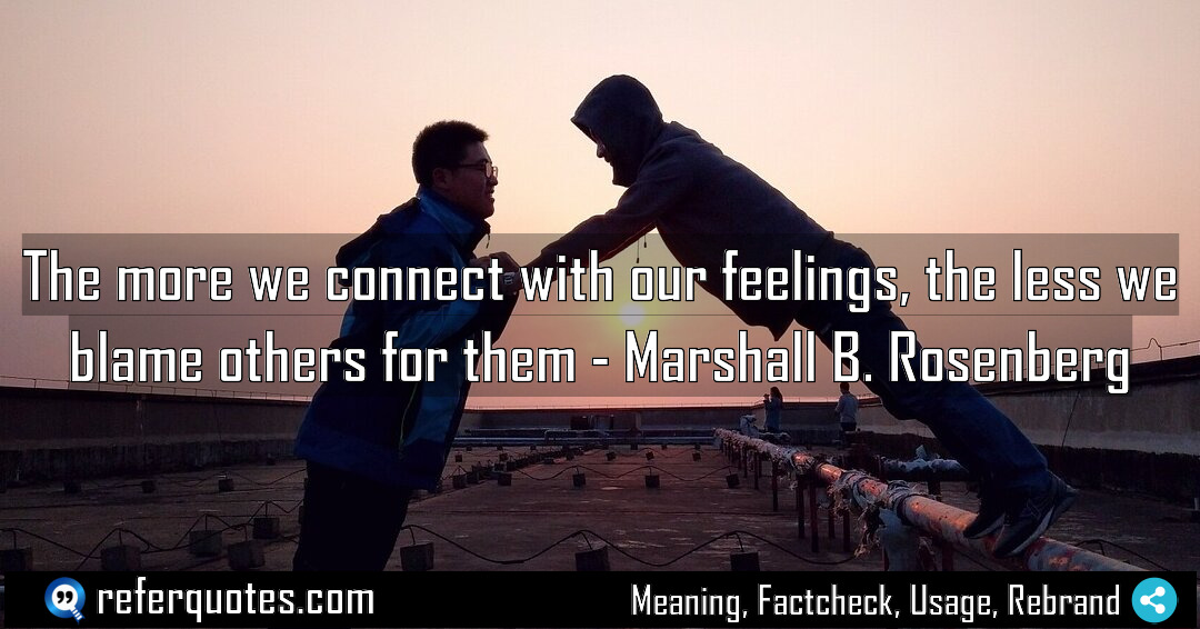 The more we connect with our feelings the Meaning Factcheck Usage