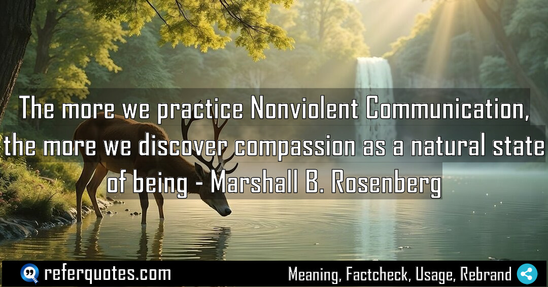 The more we practice Nonviolent Communication the more Meaning Factcheck Usage