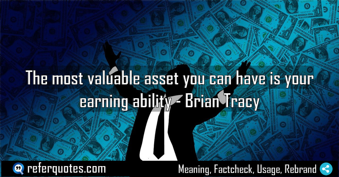 The most valuable asset you can have is Meaning Factcheck Usage
