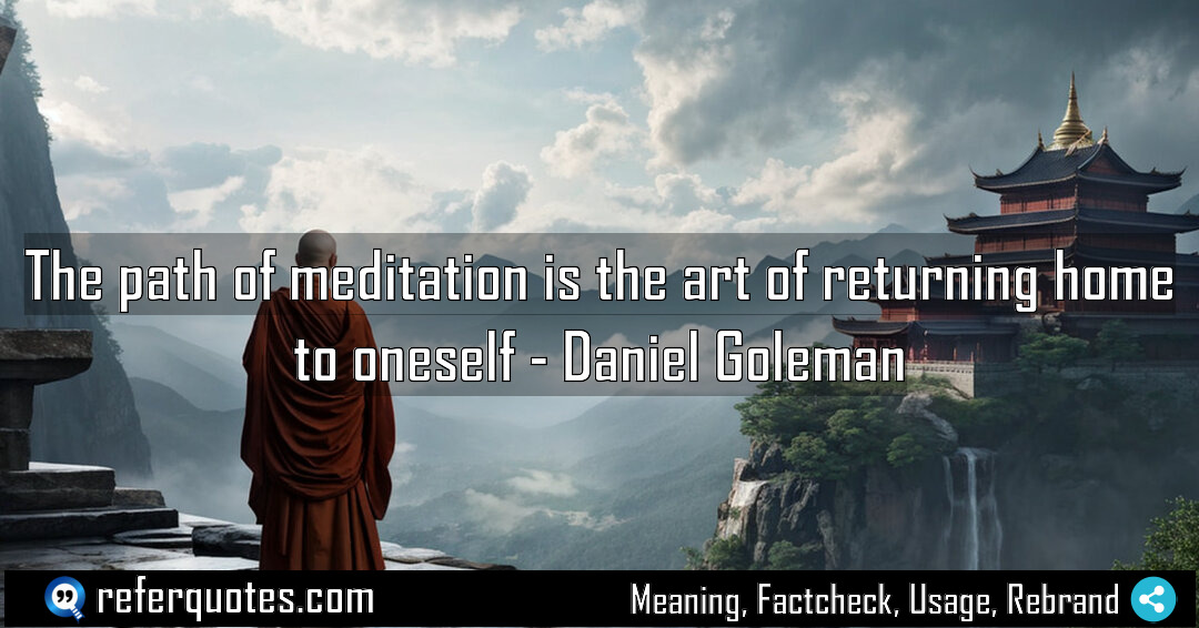 The path of meditation is the art of Meaning Factcheck Usage