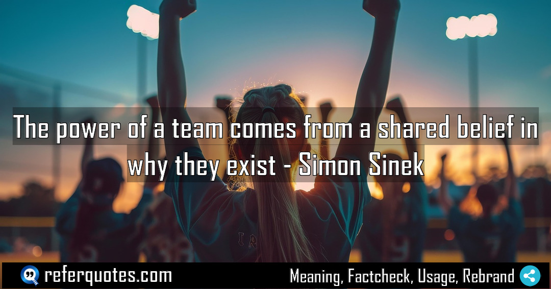 The power of a team comes from a Meaning Factcheck Usage