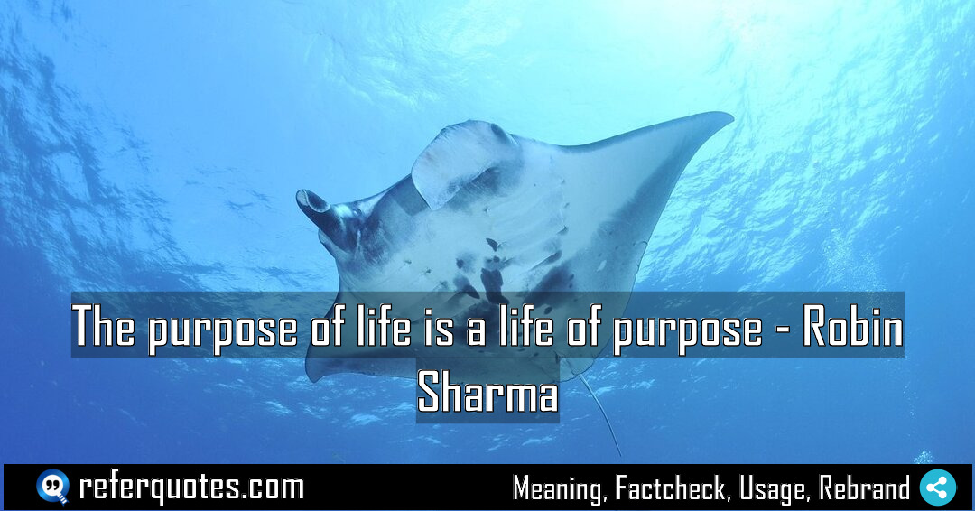 The purpose of life is a life of Meaning Factcheck Usage
