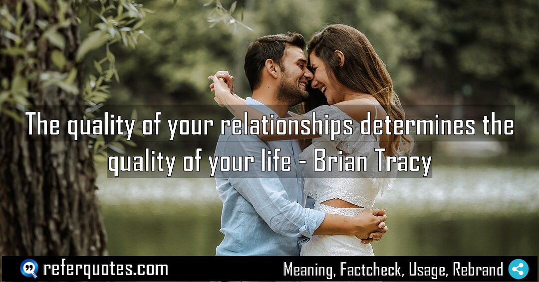 The quality of your relationships determines the quality Meaning Factcheck Usage