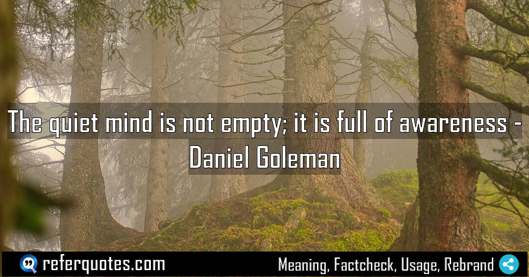 The quiet mind is not empty it is Meaning Factcheck Usage