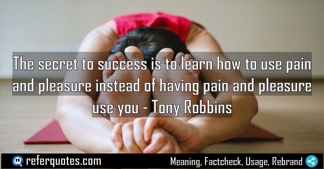 The secret to success is to learn how Meaning Factcheck Usage