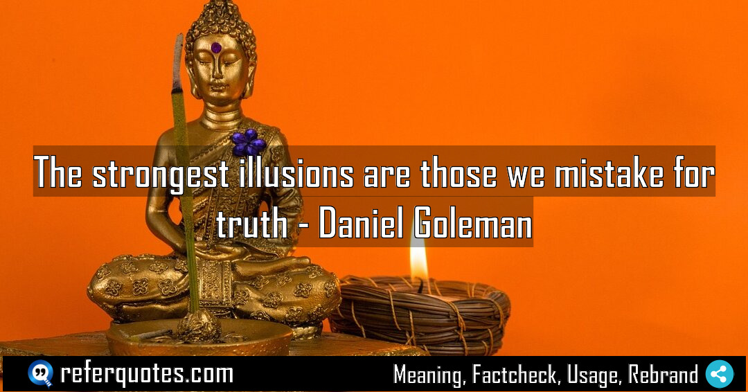 The strongest illusions are those we mistake for Meaning Factcheck Usage