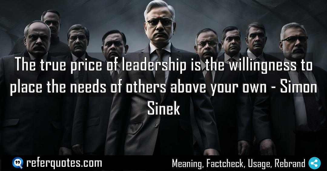 The true price of leadership is the willingness Meaning Factcheck Usage