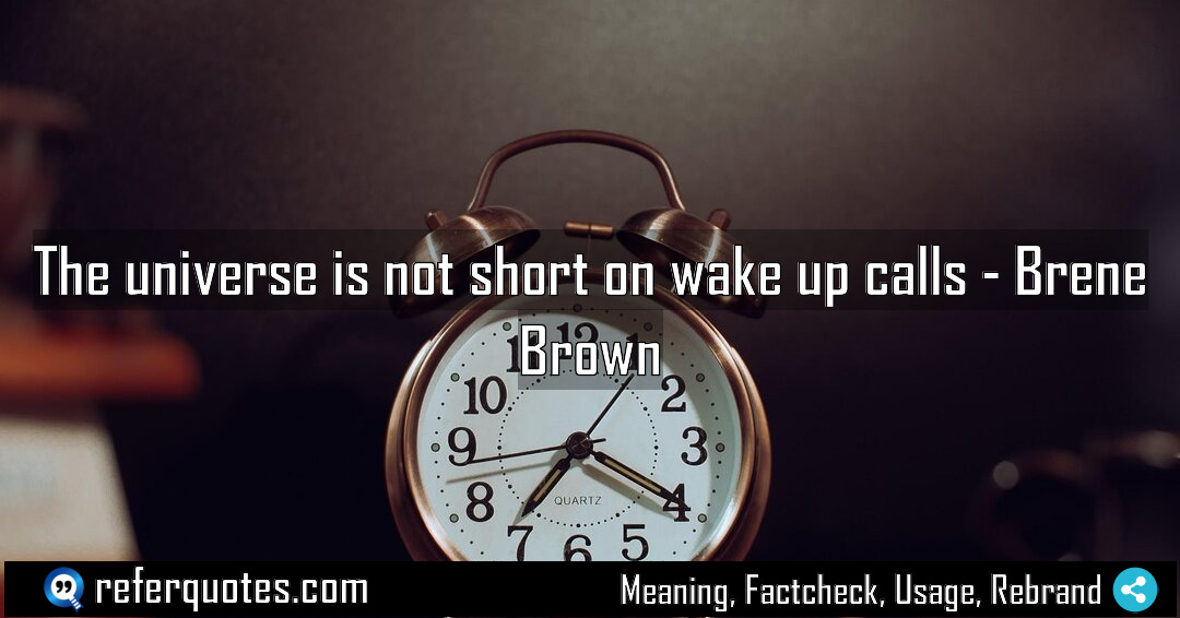 The universe is not short on wake up Meaning Factcheck Usage