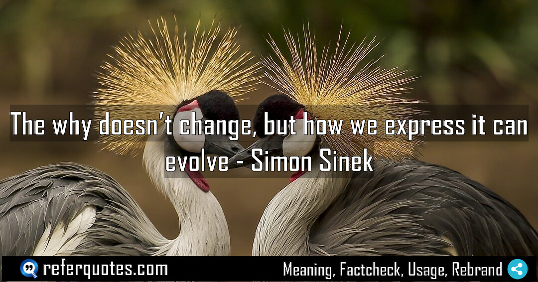 The why doesn t change but how we Meaning Factcheck Usage
